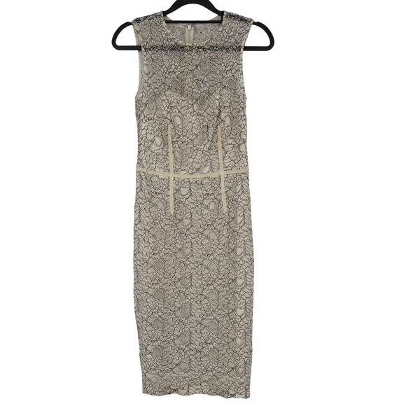 Jill Stuart Sheath Dress Size 2 White Love Glow Embroidered Lace Sleeveless GUC - Picture 2 of 16